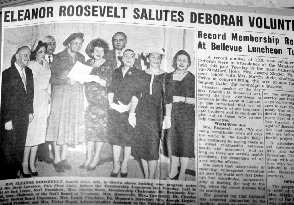 Newspaper clip of Eleanor Roosevelt